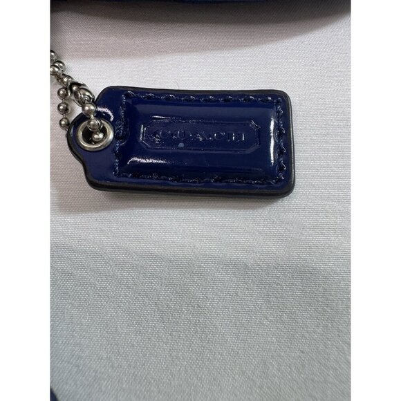 Coach Tartan Plaid Canvas Leather Strap Navy Pink Wristlet 6”x5” NWOT - Picture 5 of 8